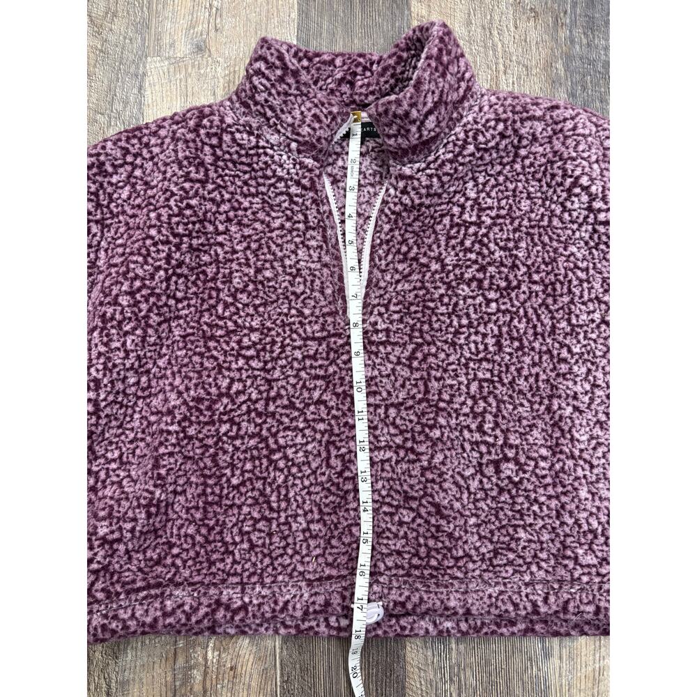 LA Hearts Sherpa Fleece Quarter Zip Pullover Plum Purple‎ Cropped Sweatshirt M - Picture 3 of 5